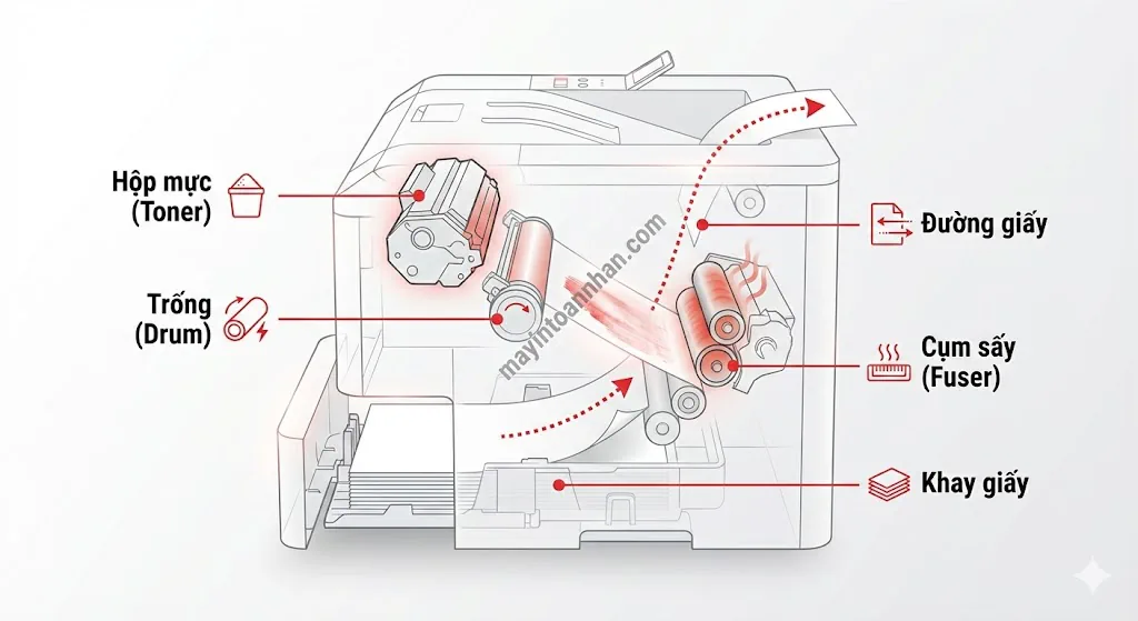 Hướng dẫn sử dụng máy in laser từ A-Z cho văn phòng 2025