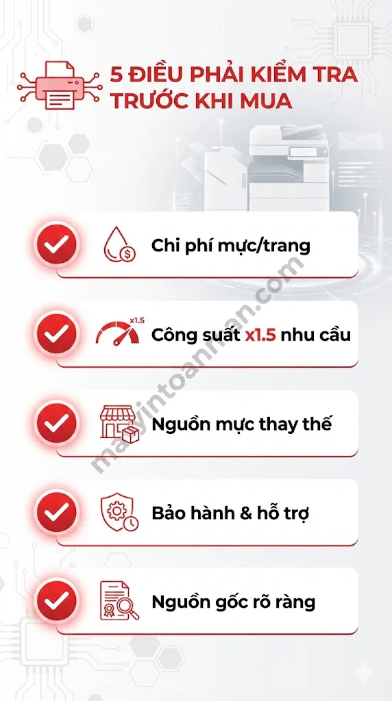 Kinh nghiệm chọn mua máy in cho công ty Checklist 2025
