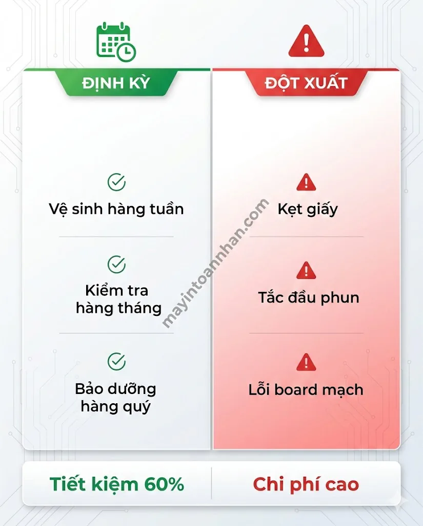 Chi Phí Bảo Trì Máy In Màu 2025: Bảng Giá & Cách Tiết Kiệm 50%