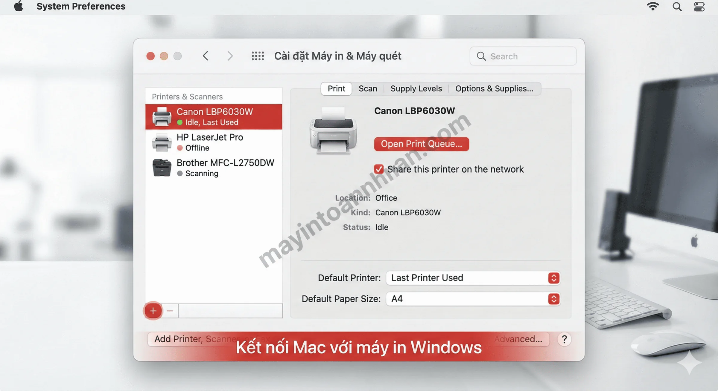 Cách chia sẻ máy in trong mạng nội bộ Win10/11 + Mac 2025