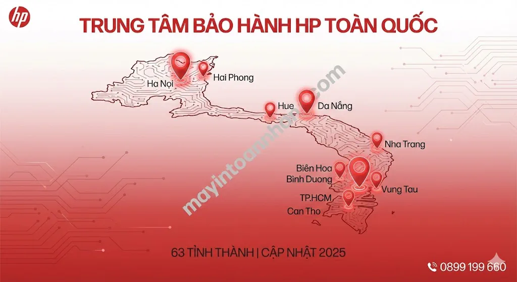 Trung tâm bảo hành máy in HP ủy quyền – Danh sách 63 tỉnh Toàn Nhân 2025