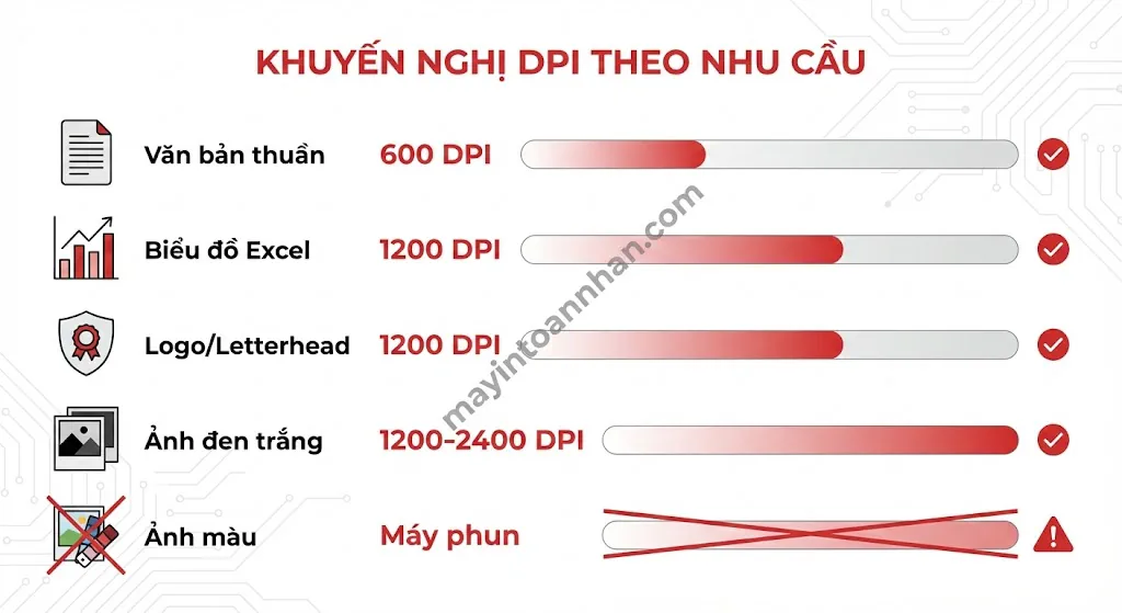 Độ Phân Giải Máy In Laser Bao Nhiêu DPI Là Nét? Chuẩn 2025