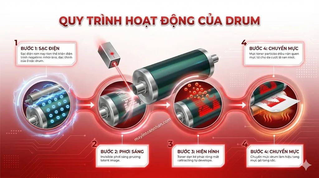 Khi nào cần thay trống máy in Drum? 7 dấu hiệu nhận biết 2025