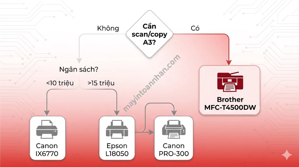 Máy In Màu A3: Top 5 Model Tốt Nhất 2025 & Cách Chọn Đúng