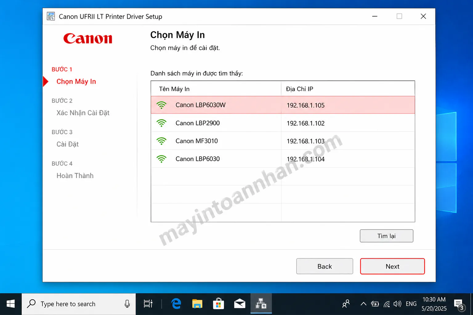 Cách Cài Máy In Canon 6030W Qua Wifi – Hướng dẫn chi tiết 2025