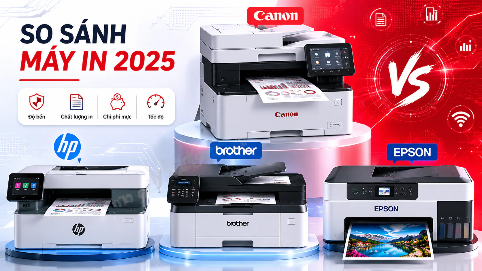 So Sánh Máy In Canon vs HP vs Brother vs Epson 2025