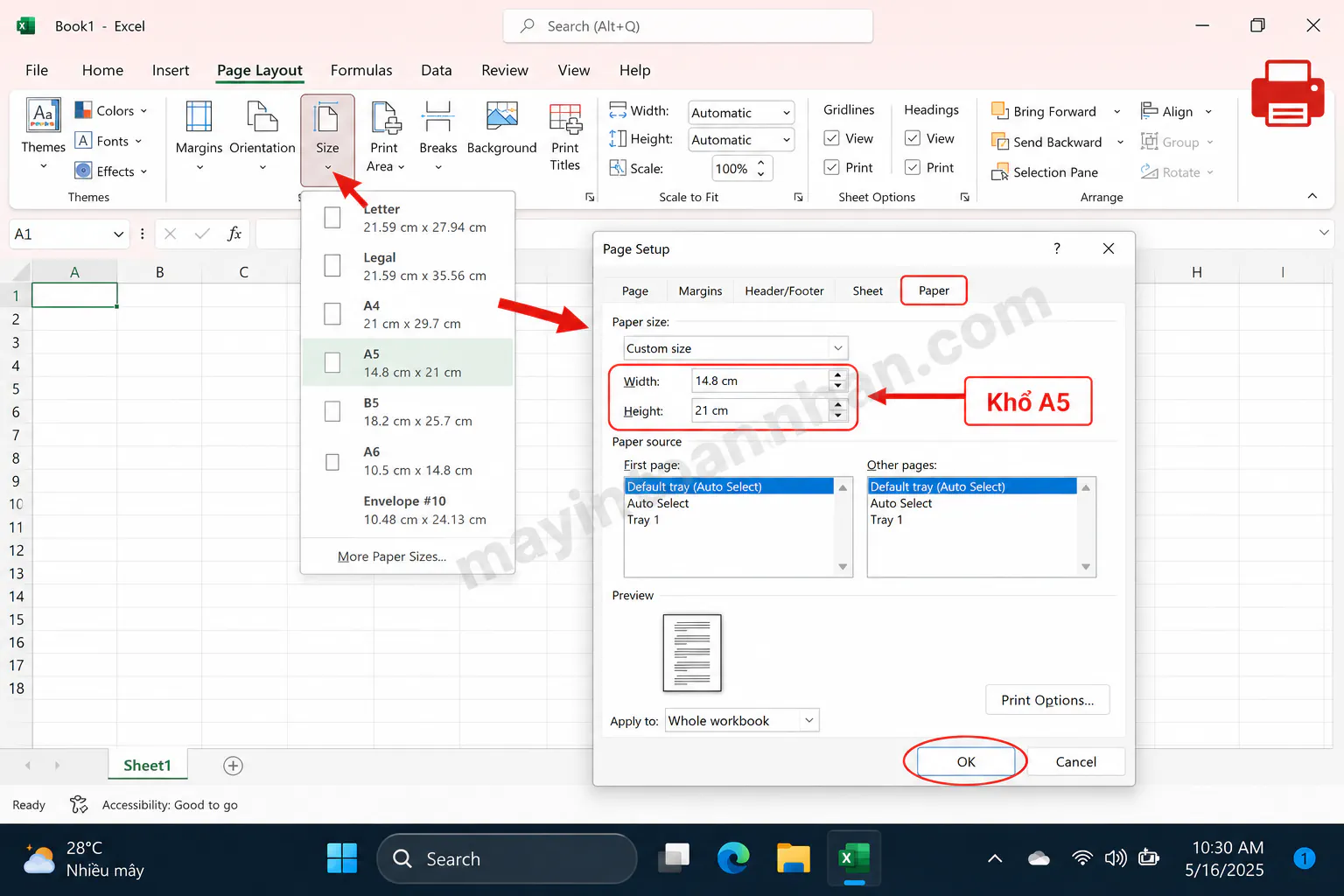 Cách In Giấy A5 Trên Máy Canon A-Z Cho Word, Excel, PDF