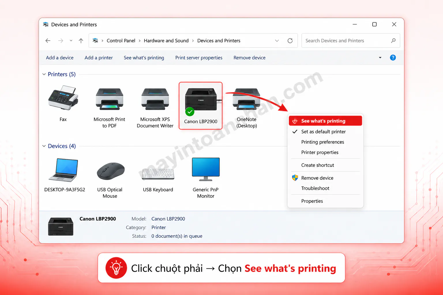 Cách Xóa Lệnh In Máy Canon 2025
