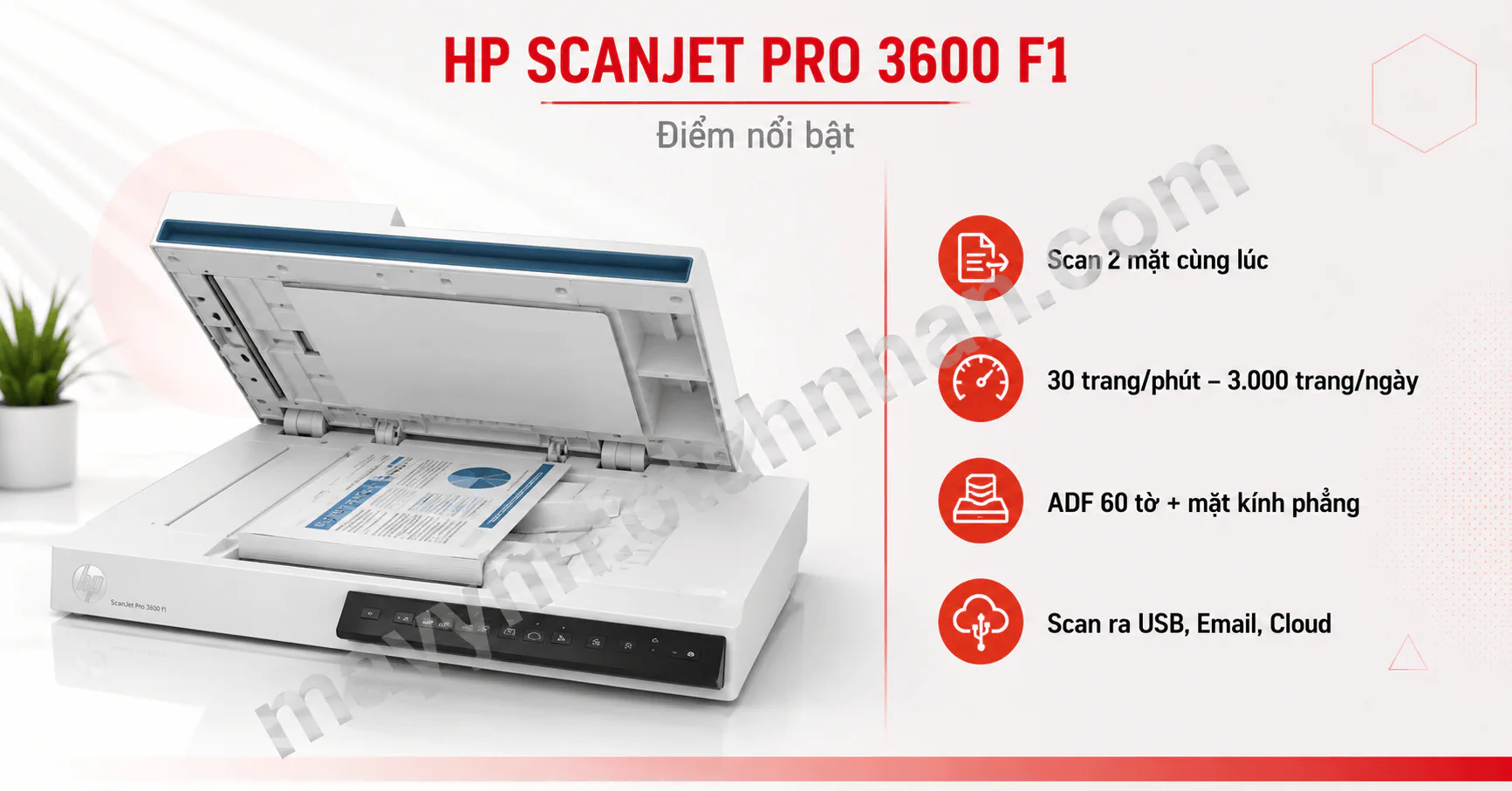 Máy Scan HP ScanJet Pro 3600 f1 (20G06A) — Giá Tốt | Toàn Nhân