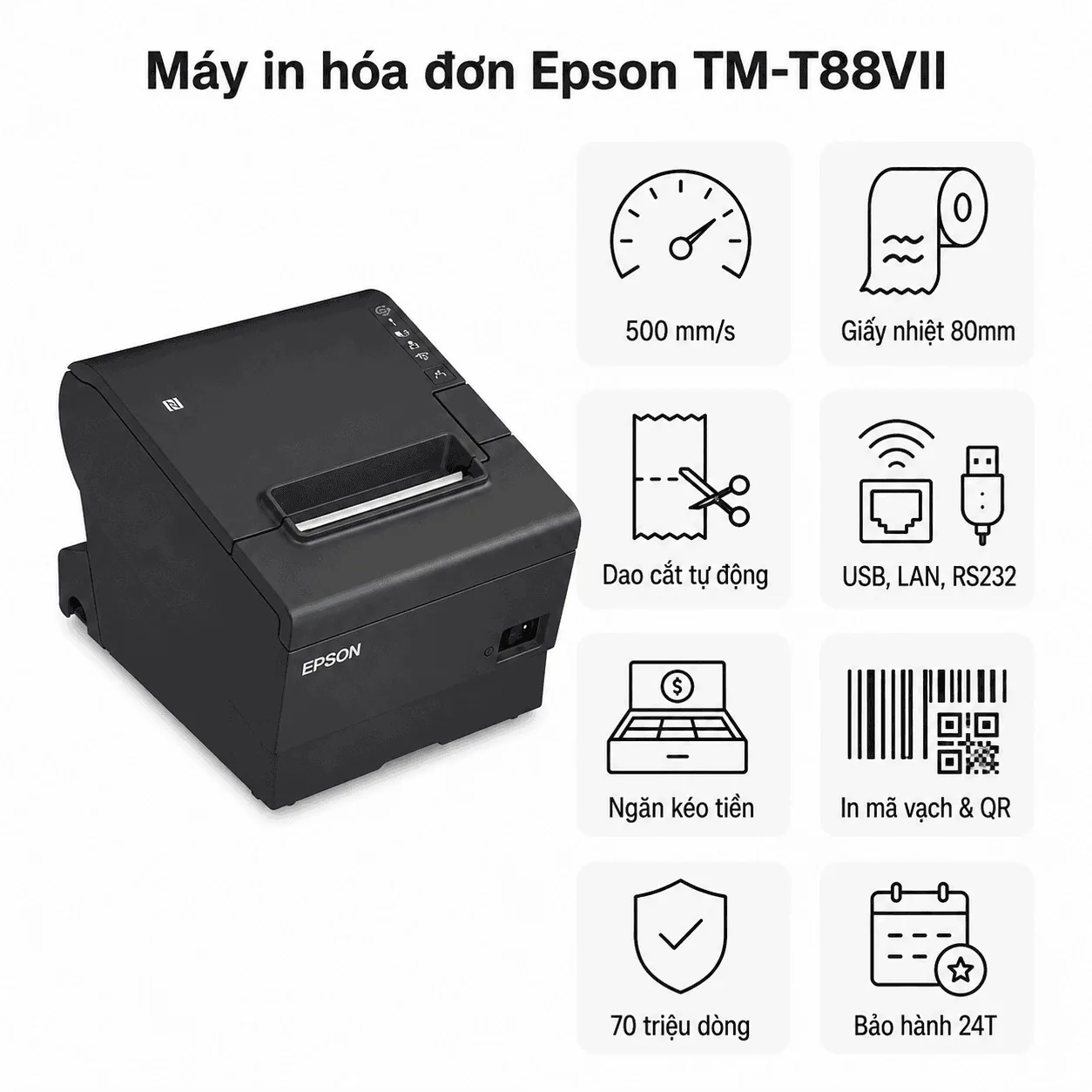 Máy in hóa đơn nhiệt Epson TM-T88VII