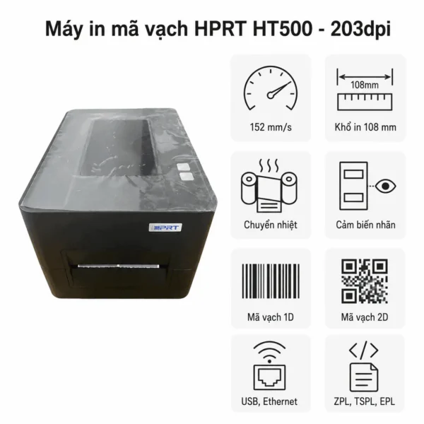 Máy in mã vạch HPRT HT500 – 203dpi