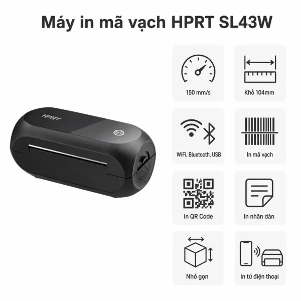 Máy in mã vạch HPRT SL43W (USB + BLUETOOTH + WIFI)