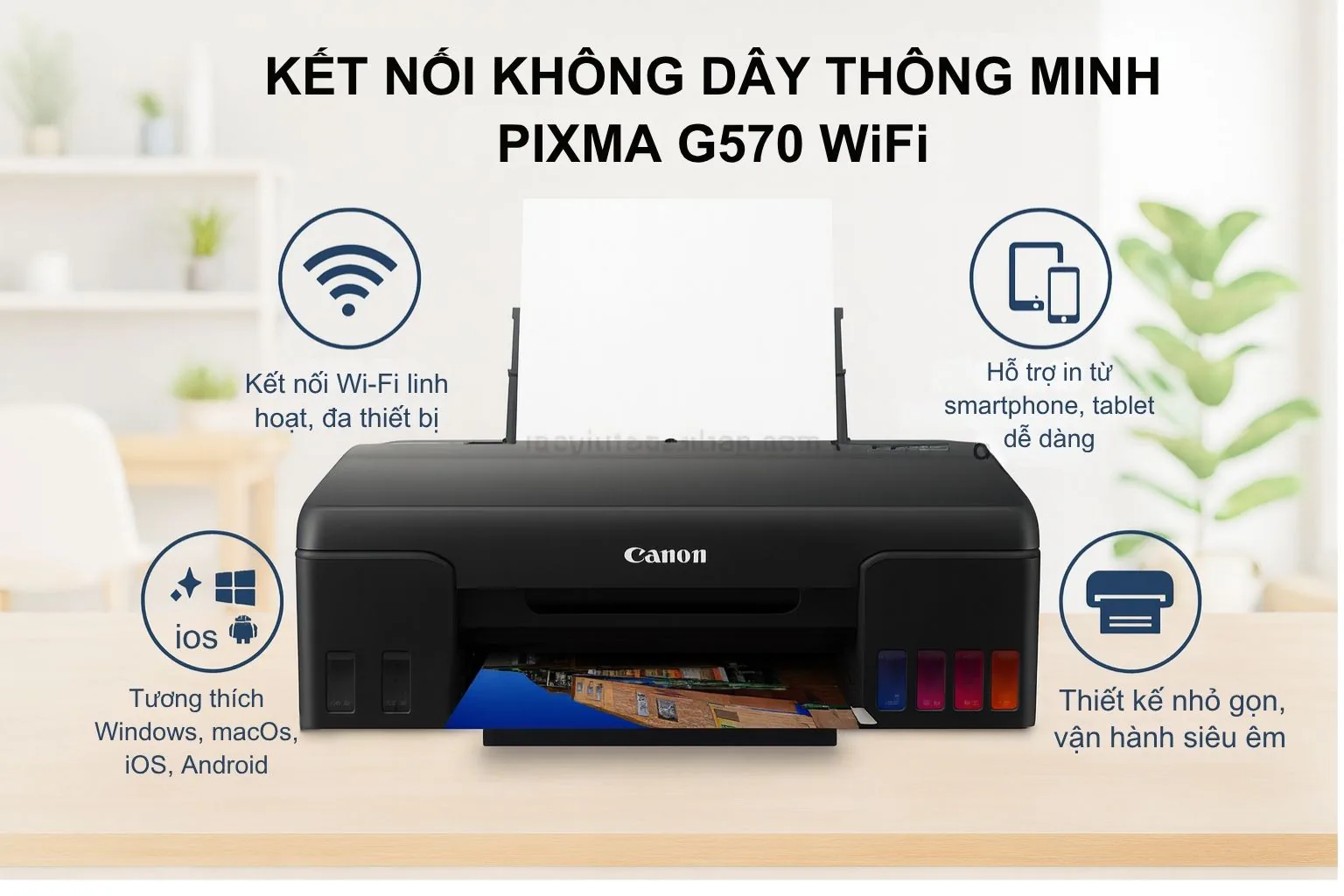 Kết nối không dây WiFi trên máy in ảnh Canon PIXMA G570