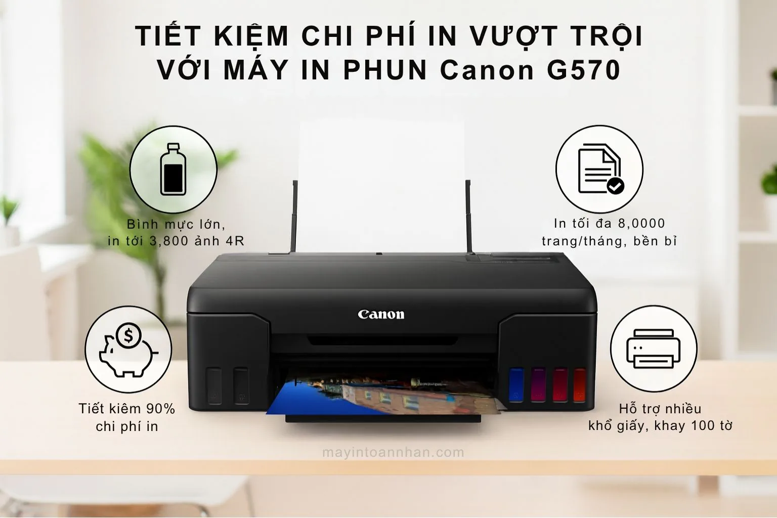 Bình mực GI-73 dung tích lớn tiết kiệm chi phí in ảnh trên Canon PIXMA G570