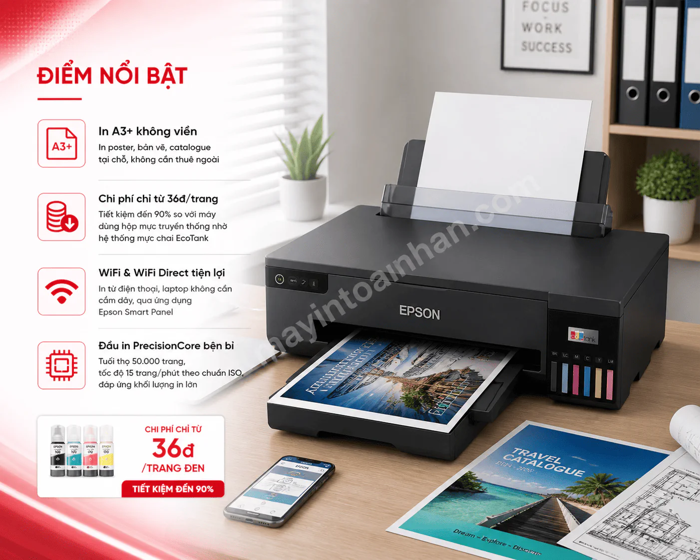 Epson EcoTank L11050 kết nối WiFi in từ điện thoại qua Smart Panel