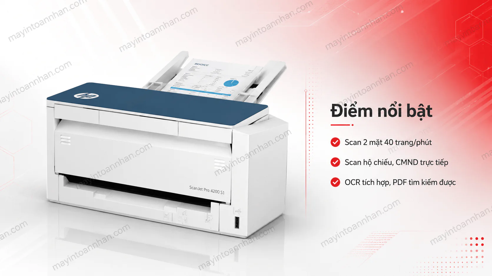 Máy scan HP ScanJet Pro 4200 S1 (8Q4W2A) | Giá tốt tại Toàn Nhân