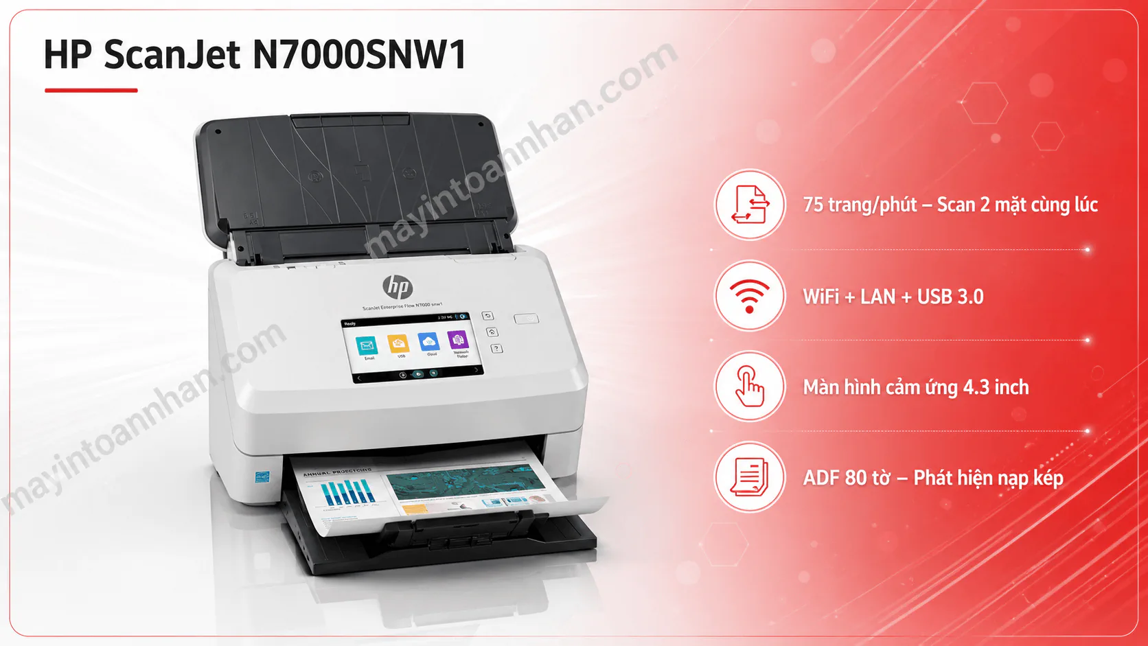 Máy scan HP ScanJet Enterprise Flow N7000SNW1 (6FW10A) | Toàn Nhân