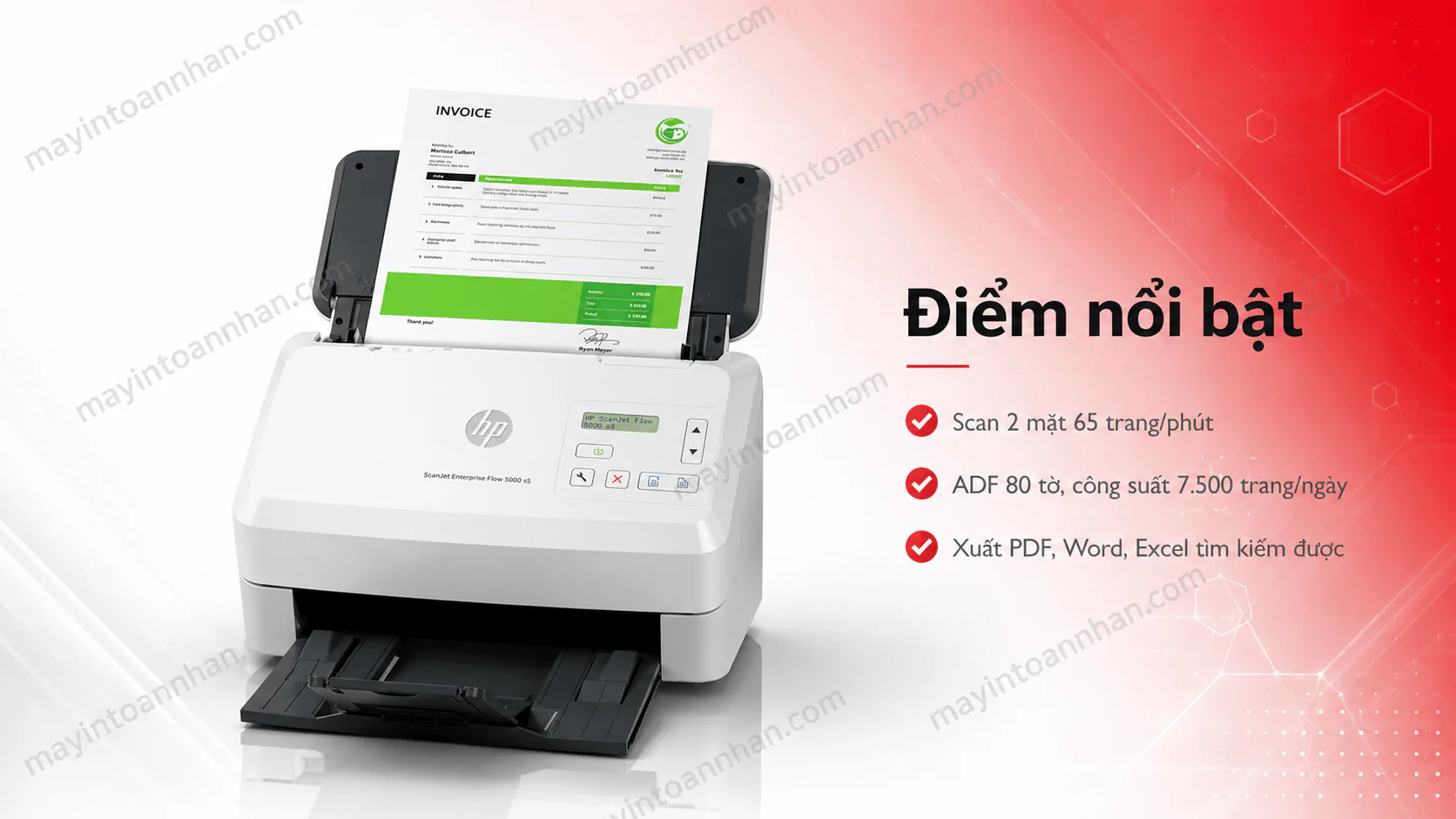 Máy scan HP ScanJet Pro 5000S5 (6FW09A) – Giá tốt tại Toàn Nhân