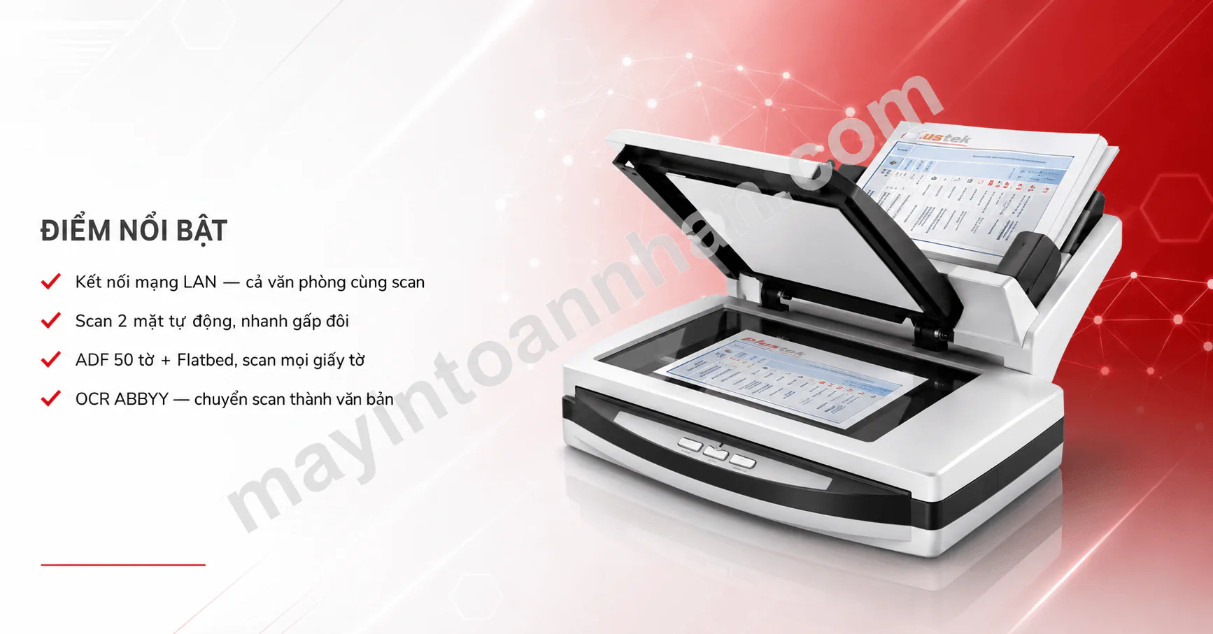 Máy Scan Plustek PN2040 – Scan 2 Mặt, Mạng LAN | Giá Tốt