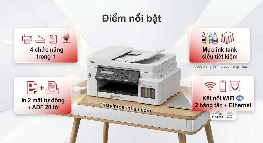 Máy in đa năng Brother MFC-T930DW in scan copy fax kết nối WiFi
