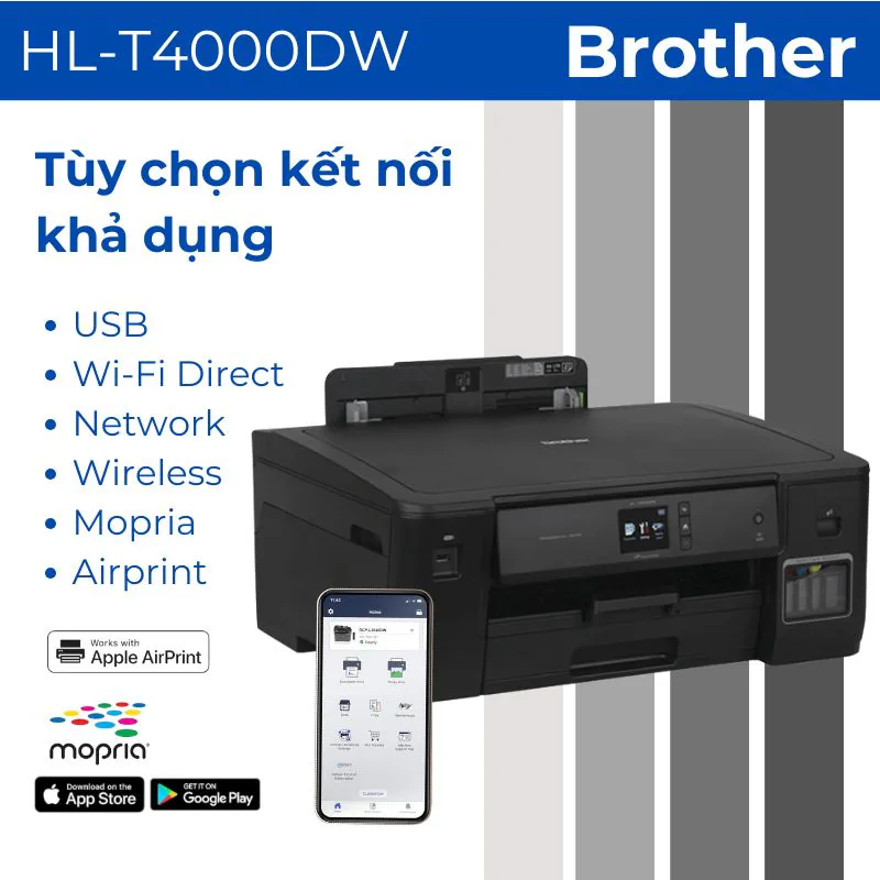 Máy in phun màu Brother HL-T4000DW khổ A3 hệ bình mực InkBenefit Tank