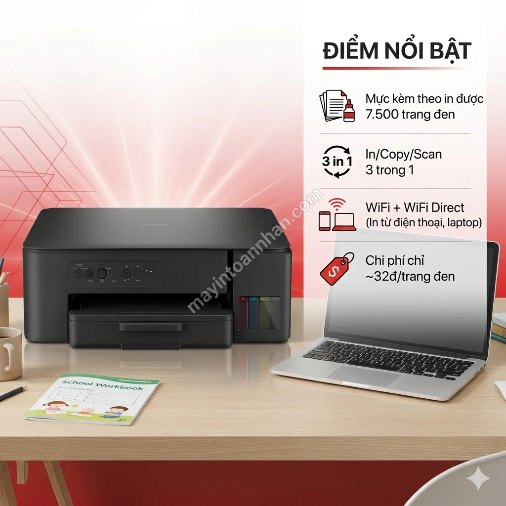 Máy in phun màu đa năng WiFi Brother DCP-T430W