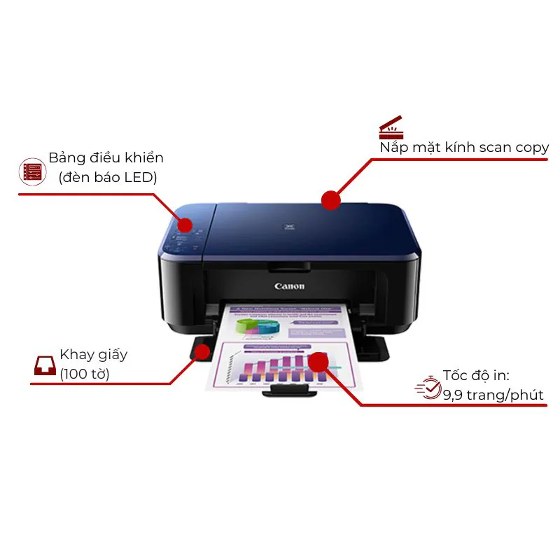 Canon PIXMA E560 in 2 mặt tự động tiết kiệm giấy