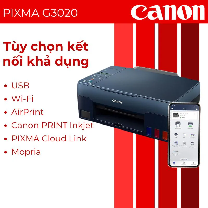 Kết nối WiFi và in từ điện thoại trên máy in Canon PIXMA G3020