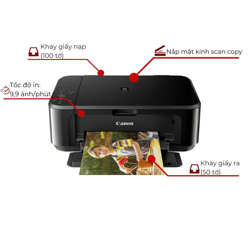 Máy in phun màu đa năng Canon PIXMA MG3670 in không viền khổ A4