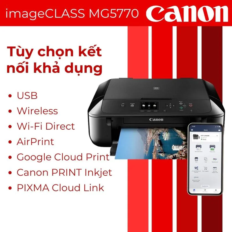 Kết nối WiFi và in di động trên máy in Canon PIXMA MG5770