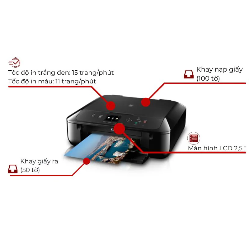 Máy in Canon PIXMA MG5770 in hai mặt tự động và in ảnh không viền