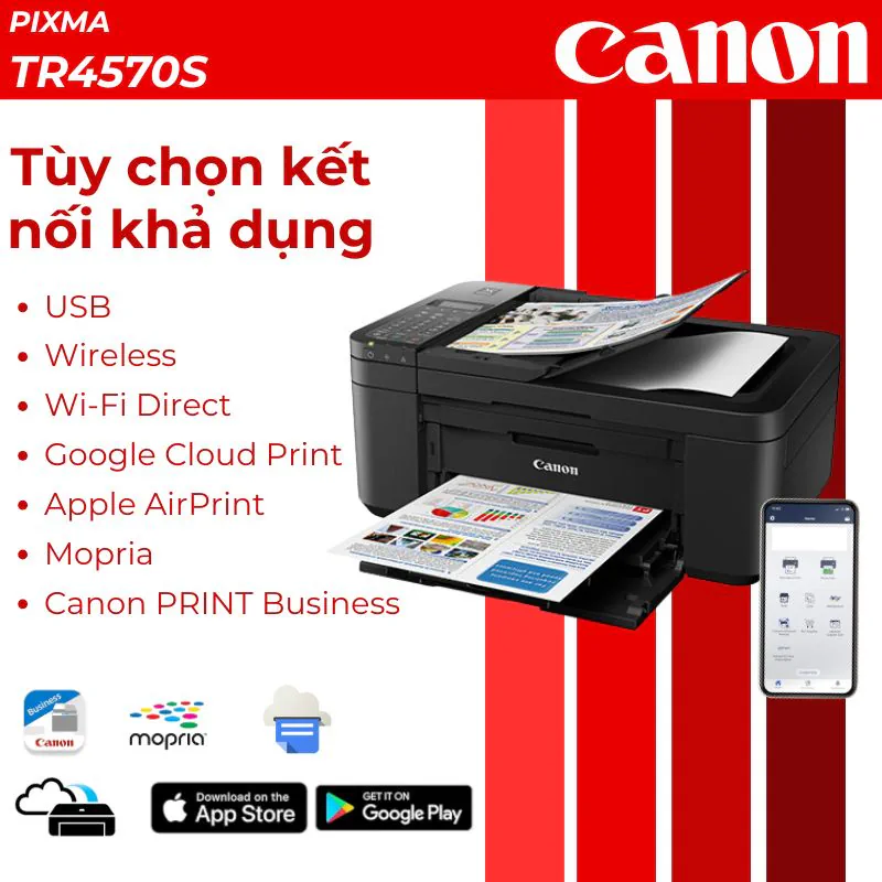Kết nối Wi-Fi và in di động trên máy in Canon PIXMA TR4570S