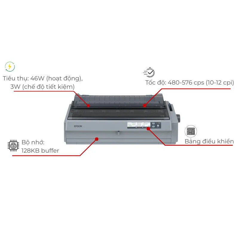 Epson LQ-2190 in biểu mẫu liên tục tốc độ 576 cps