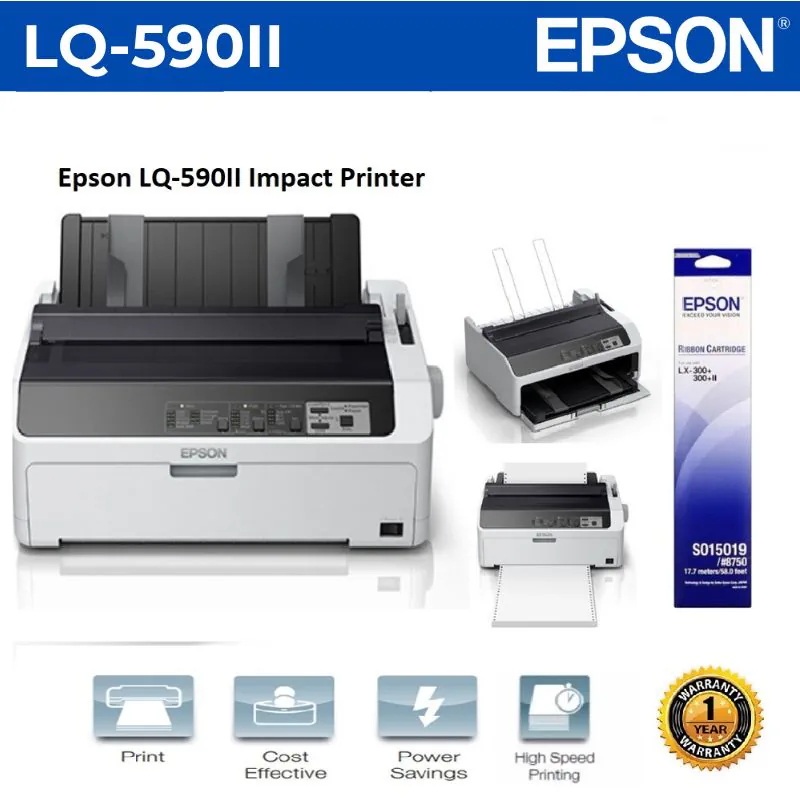 Cổng USB 2.0 và Parallel trên máy in kim Epson LQ-590II