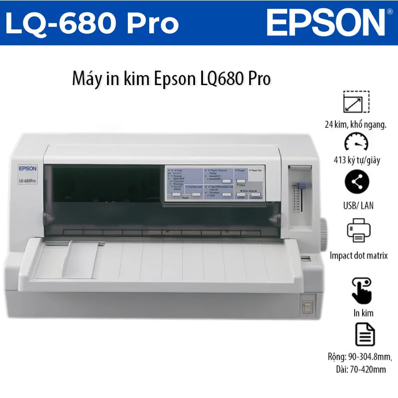 Cổng kết nối Centronics và khe mở rộng Type-B trên Epson LQ-680 Pro