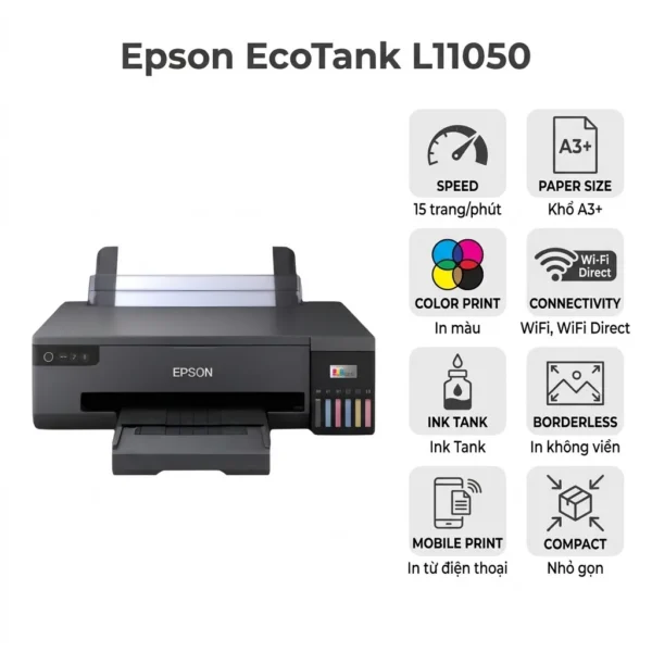 Máy In Phun Màu Epson EcoTank L11050 – In Khổ A3+, WiFi, Ink Tank Chính Hãng