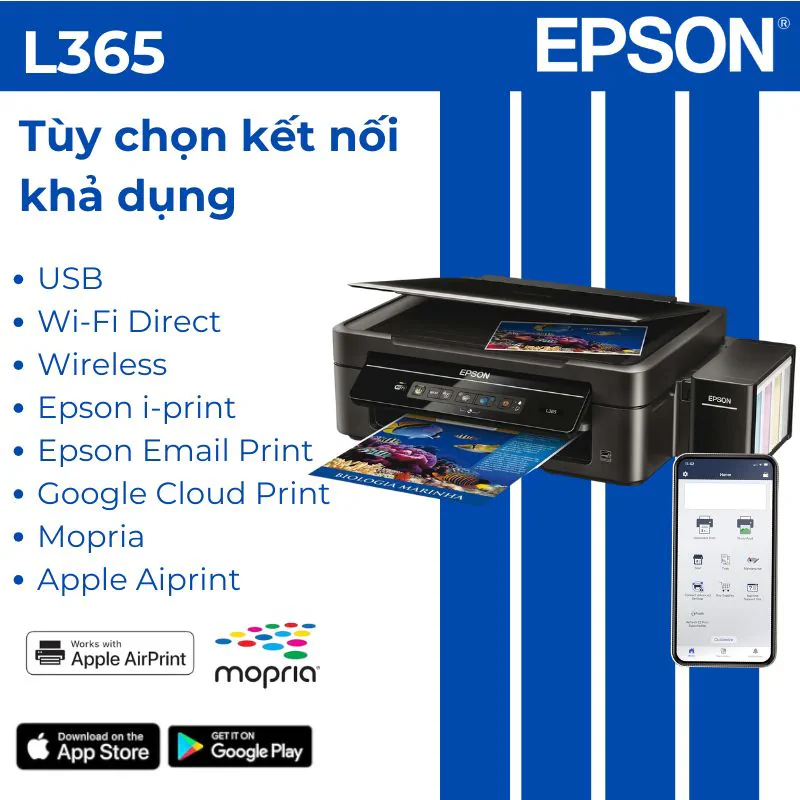 Kết nối WiFi và in không dây từ điện thoại trên Epson L365
