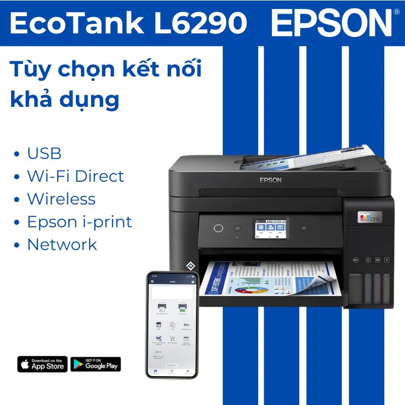Kết nối WiFi, Ethernet và in di động trên Epson EcoTank L6290