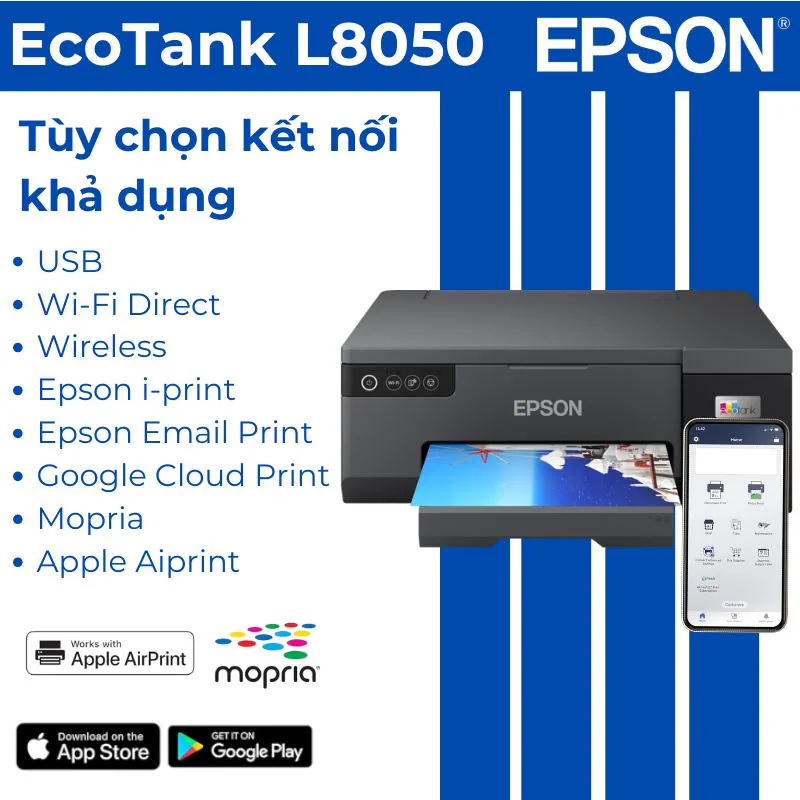 Kết nối WiFi và in di động trên máy in Epson EcoTank L8050