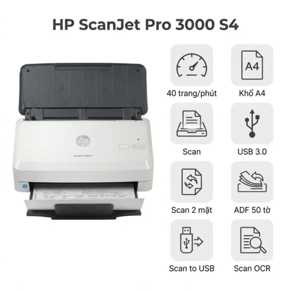 Máy Scan HP ScanJet Pro 3000 S4 (6FW07A) – Giá Tốt | Toàn Nhân
