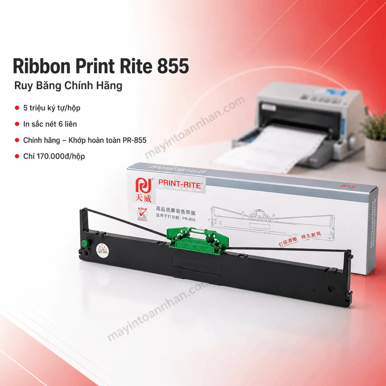 Ribbon Print Rite 855 – Ruy Băng Chính Hãng 5 Triệu Ký Tự, In 6 Liên
