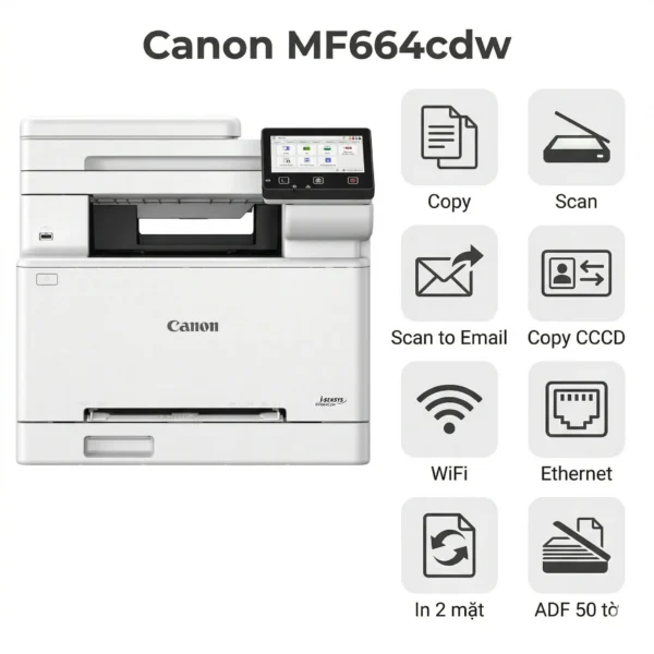 Máy in laser màu đa năng Canon MF664Cdw