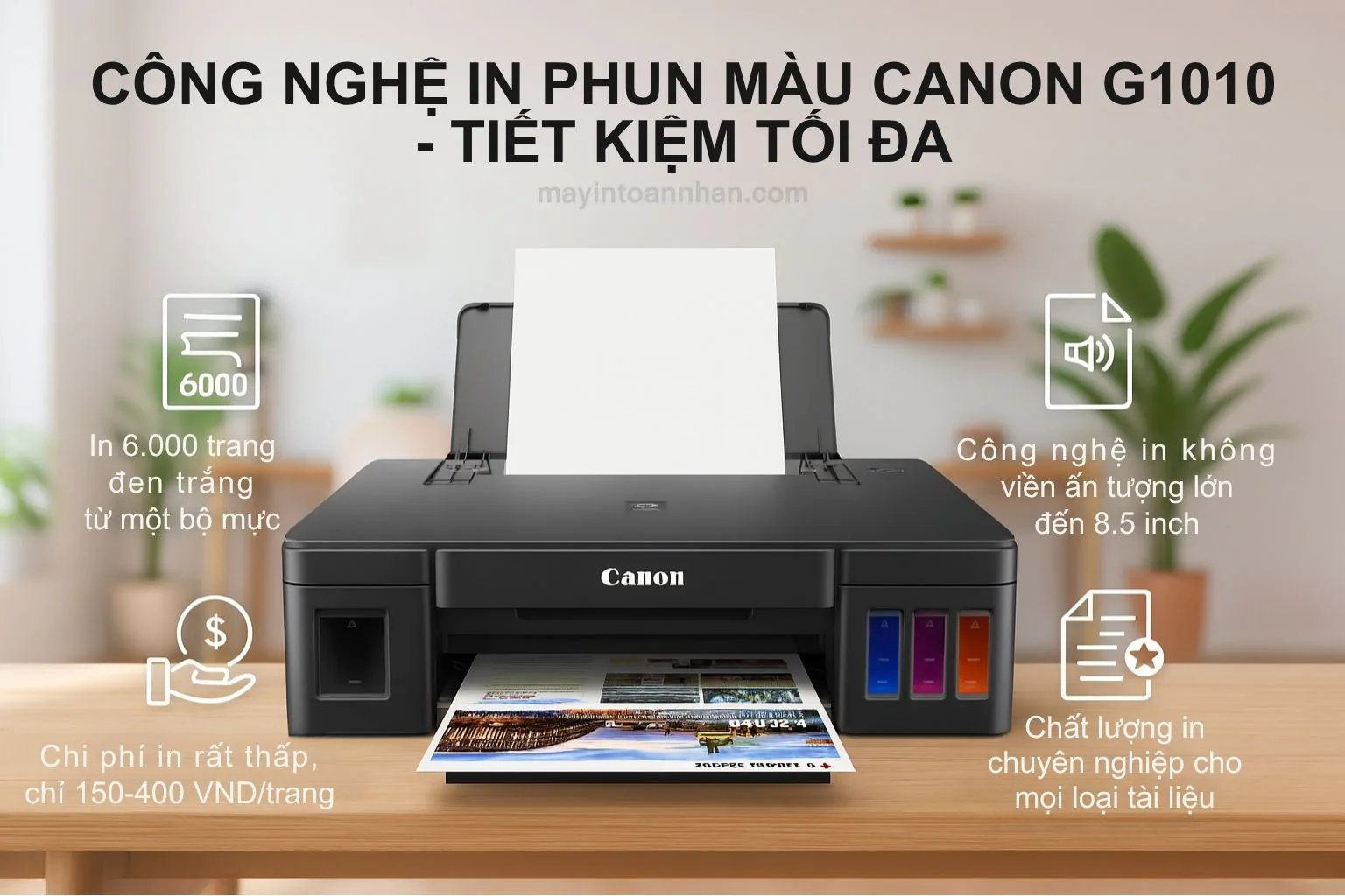 Hệ thống bình mực liền khối GI-790 trên máy in Canon PIXMA G1010