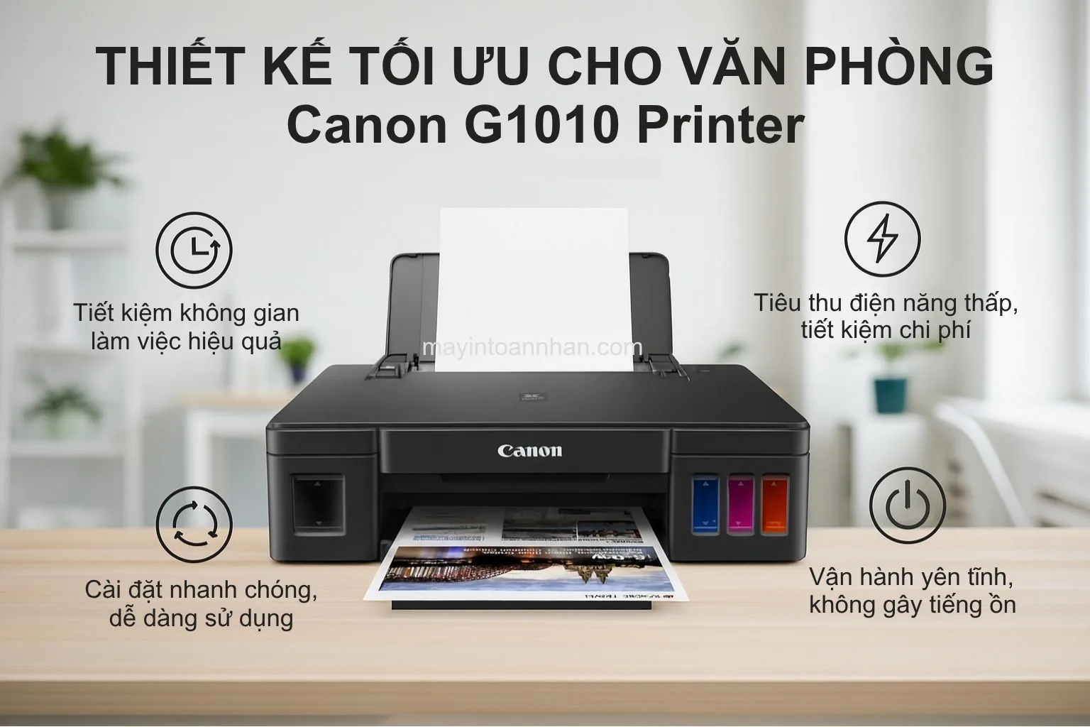Thiết kế nhỏ gọn của máy in Canon PIXMA G1010