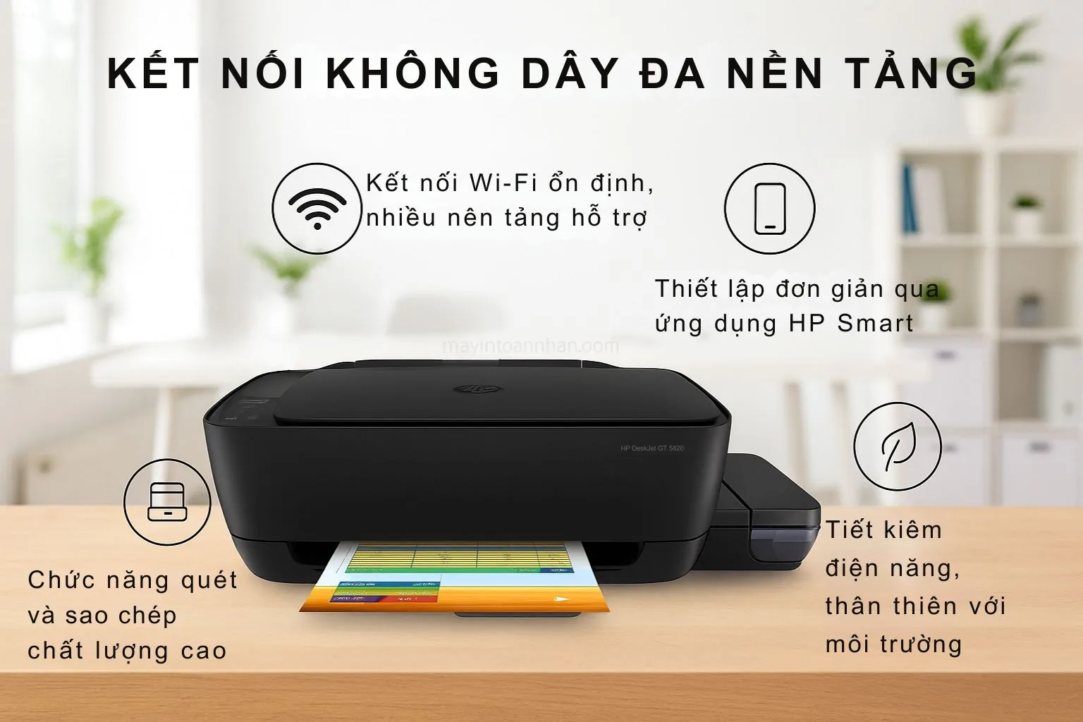 Kết nối Wi-Fi và in từ điện thoại qua HP Smart trên HP DeskJet GT 5820