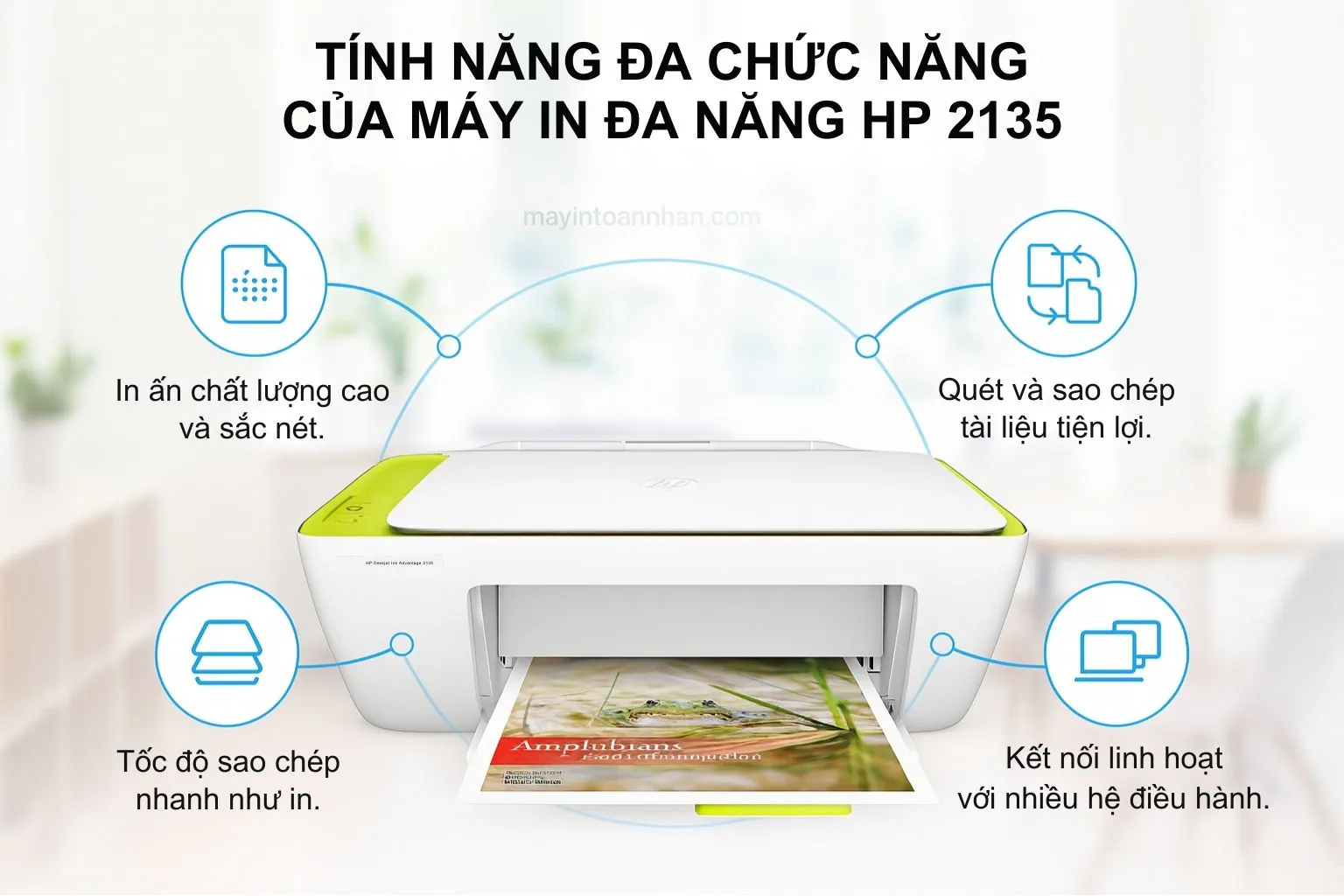 HP DeskJet 2135 quét và sao chép tài liệu trên mặt kính phẳng