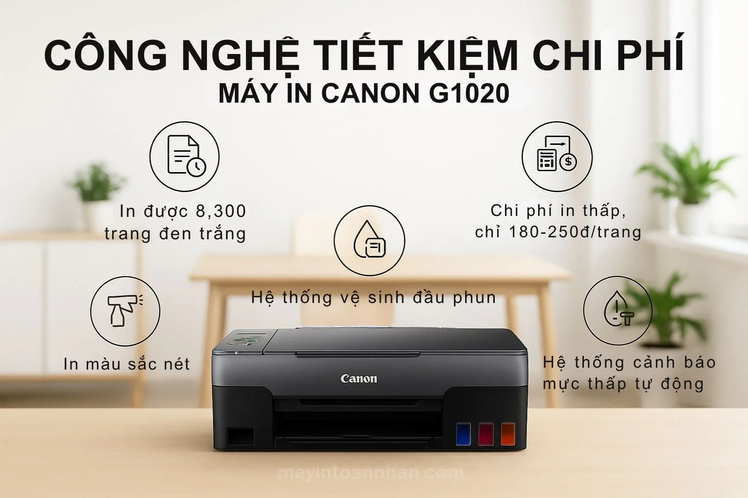 Hệ bình mực MegaTank GI-71 trên máy in Canon PIXMA G1020