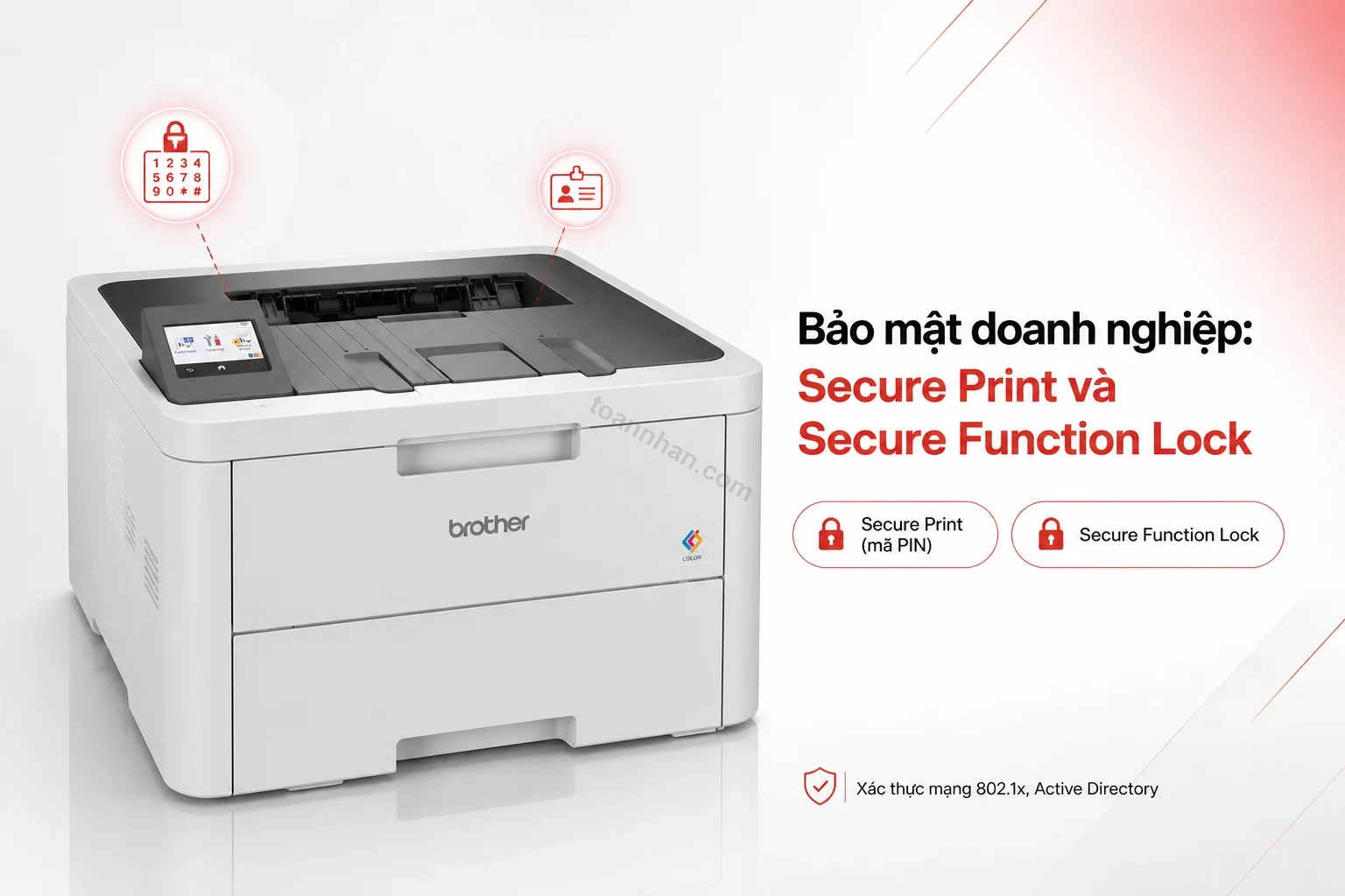 Brother HL-L3280CDW bảo mật Secure Print và Secure Function Lock