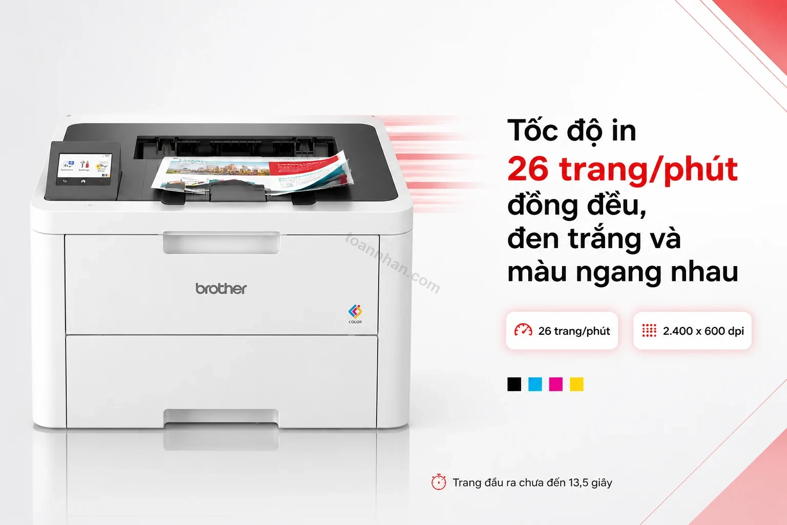 Brother HL-L3280CDW in màu tốc độ 26 trang/phút, mẫu in brochure thực tế