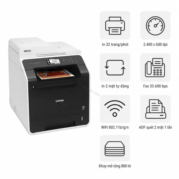 Máy in laser màu đa năng Brother MFC-L8850CDW